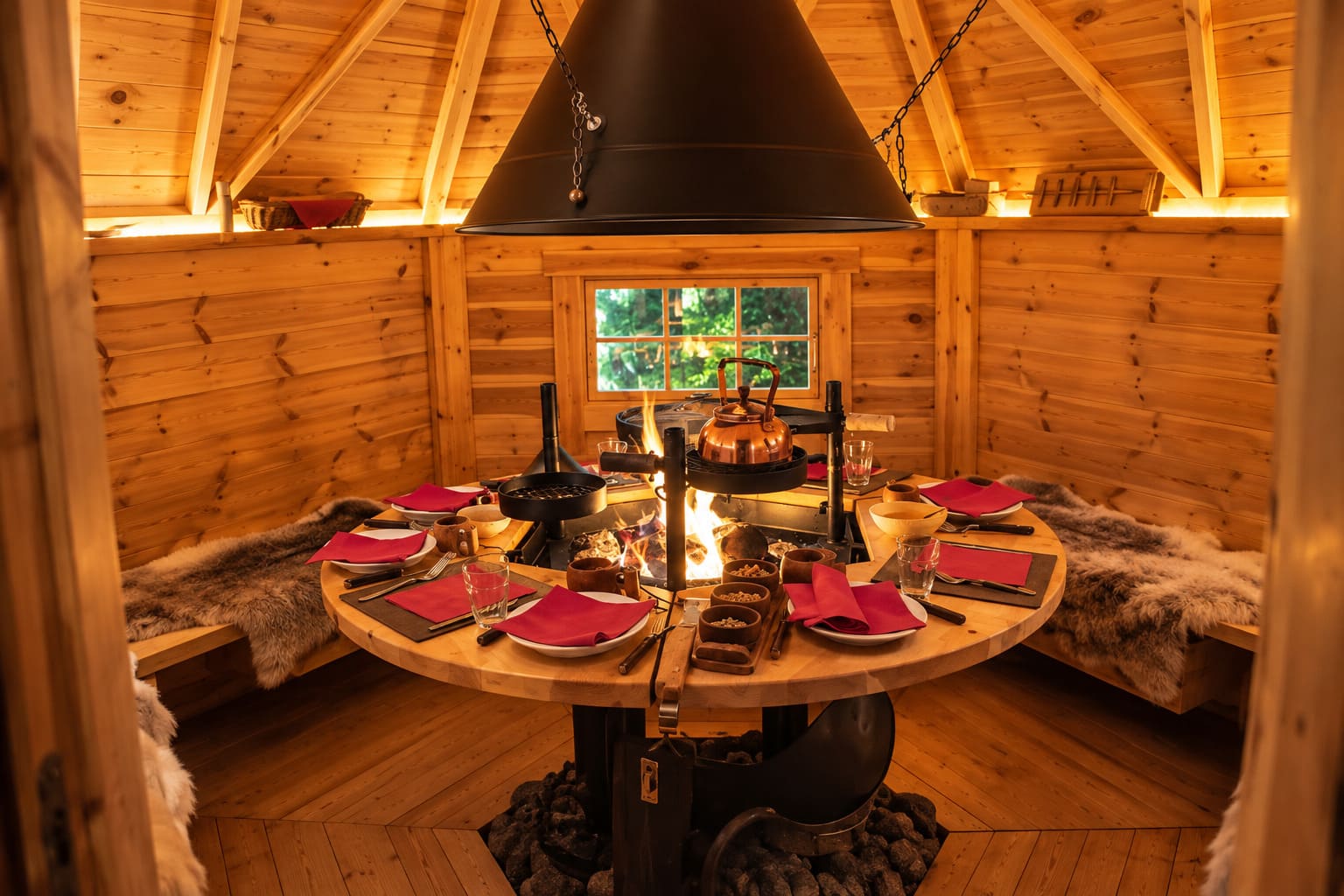 Intérieur du kota-grill finlandais